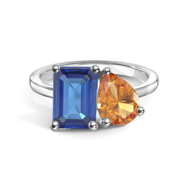 Toi et Moi Personalized Sapphire Birthstone Anniversary Ring