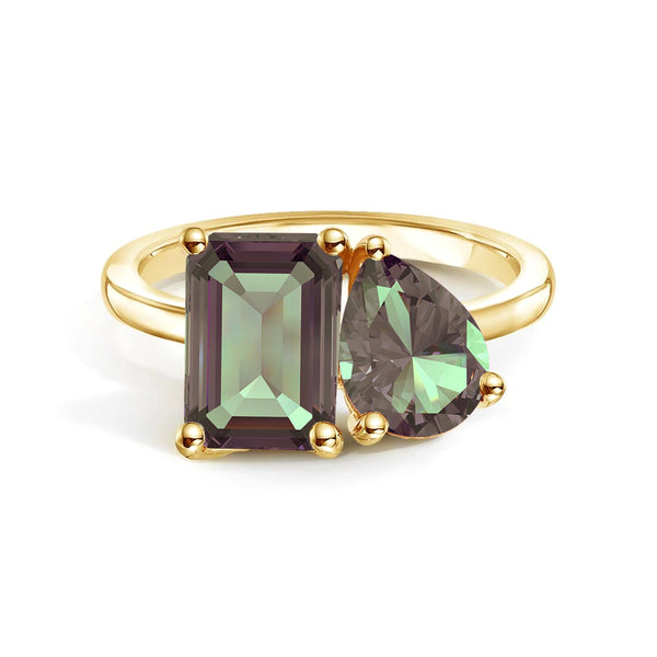 Toi et Moi Personalized Alexandrite Birthstone Anniversary Ring