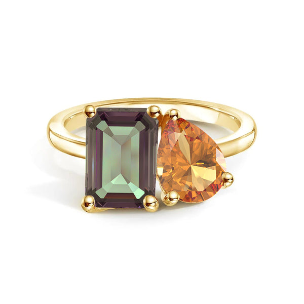 Toi et Moi Personalized Alexandrite Birthstone Anniversary Ring