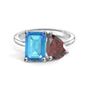 Toi et Moi Personalized Blue Topaz Birthstone Anniversary Ring