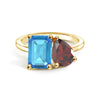 Toi et Moi Personalized Blue Topaz Birthstone Anniversary Ring