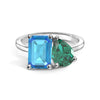 Toi et Moi Personalized Blue Topaz Birthstone Anniversary Ring