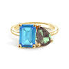 Toi et Moi Personalized Blue Topaz Birthstone Anniversary Ring