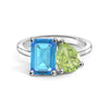 Toi et Moi Personalized Blue Topaz Birthstone Anniversary Ring