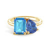 Toi et Moi Personalized Blue Topaz Birthstone Anniversary Ring