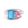 Toi et Moi Personalized Blue Topaz Birthstone Anniversary Ring