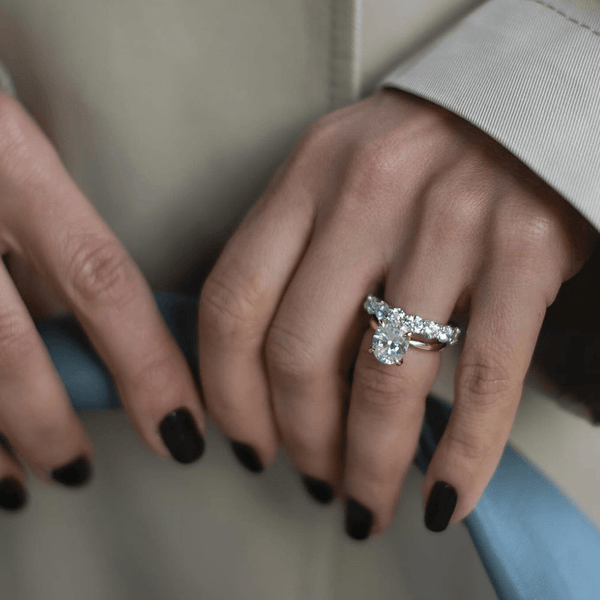 Oval Solitaire Moissanite Engagement Ring