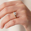 East West Emerald Cut Solitaire Engagement Ring