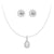 Halo Pear Moissanite Pendant Necklace And Sunflower Round Moissanite Stud Earrings