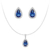Pear Shaped Sapphire Pendant And Stud Earrings Set