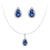 Pear Shaped Sapphire Pendant And Stud Earrings Set