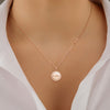Engravable Mom Disc Moissanite Pendant Necklace