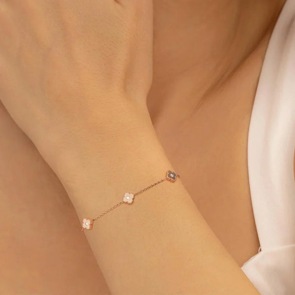 Lucky Hearts Four Leaf Clover Bracelet