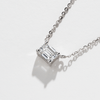 East West Emerald Cut Moissanite Solitaire Necklace