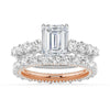 Classic Shared Prong Emerald Cut Moissanite Engagement Ring