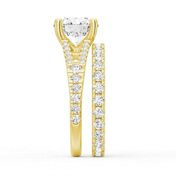 Round Cut Split Shank Moissanite Engagement Ring