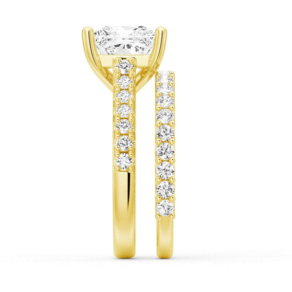 Princess Cut Pavé Moissanite Engagement Ring