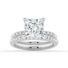 Princess Cut Hidden Halo Moissanite Ring Set with Matching Wedding Band