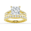 Princess Cut Split Shank Moissanite Couple's Ring Set with Men's Wedding Band