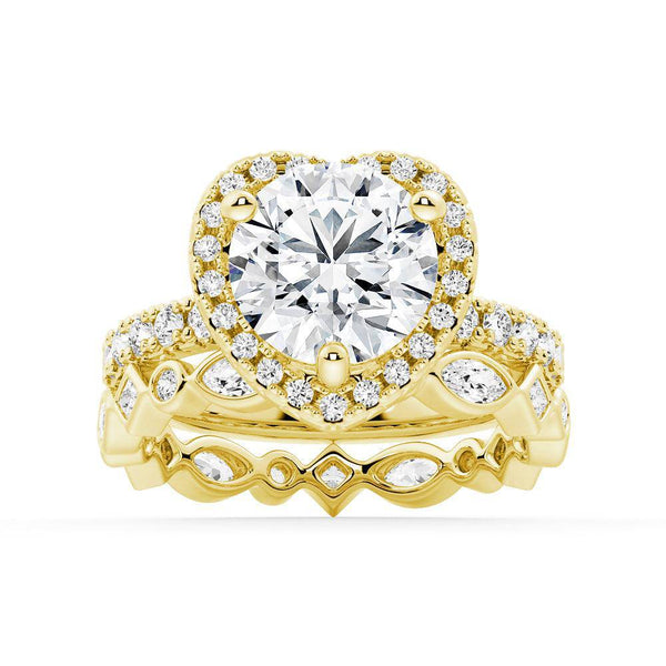 Brilliant Heart Moissanite Halo Engagement Ring