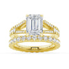 Emerald Cut Split Shank Moissanite Engagement Ring