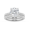 Round Moissanite Engagement Ring With Eternity Pave Band