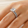 Solitaire Radiant Cut Moissanite Ring Set with Matching Wedding Band