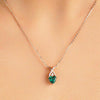 1.16 CT. Solitaire Heart Emerald and White Sapphire Pendant