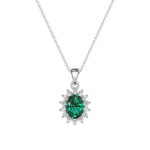 Solitaire Green Ring AndEmerald Pendant Set