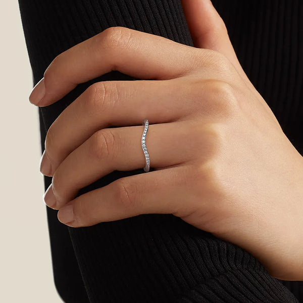 Petite Curved Lab Grown Diamond Ring