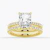 Radiant Cut Moissanite Engagement Ring With Eternity Pave Shank