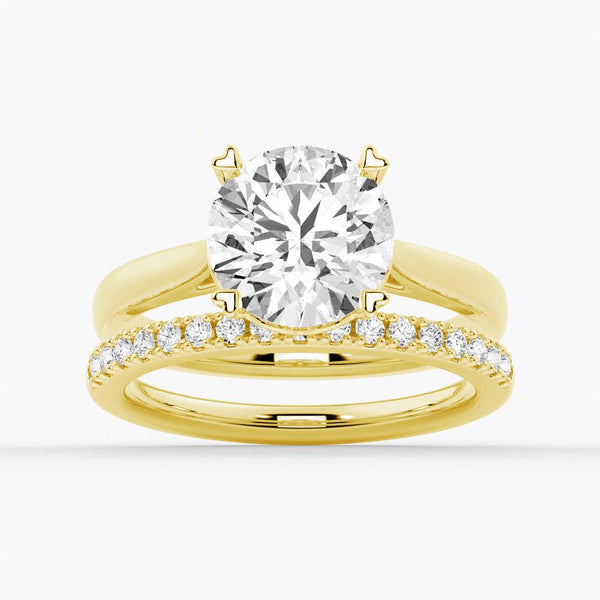 Secret Solitaire Round Moissanite Engagement Ring