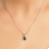 1.5 CT. Pear Shaped Emerald Solitaire Pendant