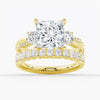 Twisted Band Princess CutThree Stone Moissanite Engagement Ring