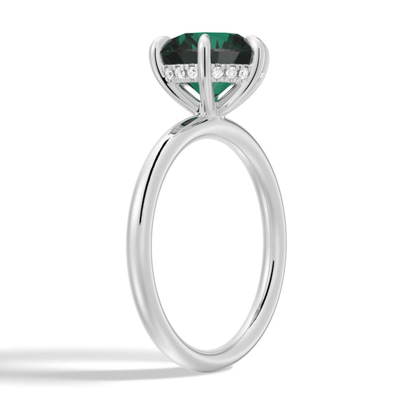 Solitaire Green Ring AndEmerald Pendant Set