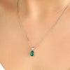 1.5 CT. Pear Shaped Emerald Solitaire Pendant