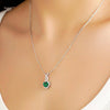 1 CT. Emerald Infinity Heart Pendant with Diamonds