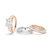 Unique Cinderella Staircase Princess Cut Moissanite Couple's Ring Set with Men's Wedding Band