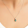 1.5 CT. Pear Shaped Emerald Solitaire Pendant