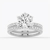 Petite Six Prong Micropavé Moissanite Engagement Ring With Hidden Halo