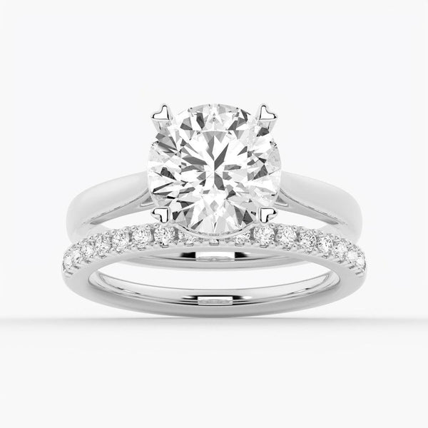Secret Solitaire Round Moissanite Engagement Ring