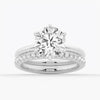 Six Prong Solitaire Moissanite Engagement Ring With Hidden Halo