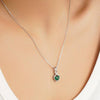 1 CT. Emerald Infinity Heart Pendant with Diamonds