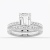 Emerald Cut Moissanite Engagement Ring With Eternity Pave Band