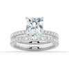 Solitaire Radiant Cut Moissanite Ring Set with Matching Wedding Band