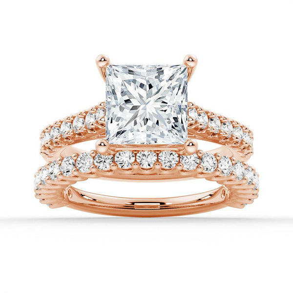 Princess Cut Pavé Moissanite Engagement Ring