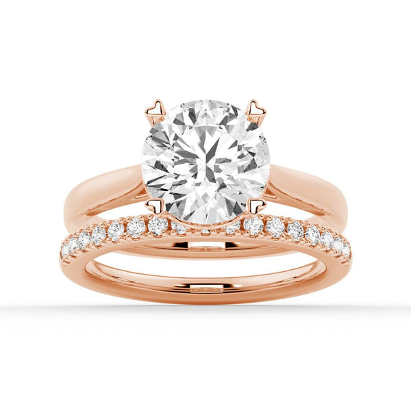 Secret Solitaire Round Moissanite Engagement Ring