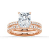 Solitaire Radiant Cut Moissanite Ring Set with Matching Wedding Band