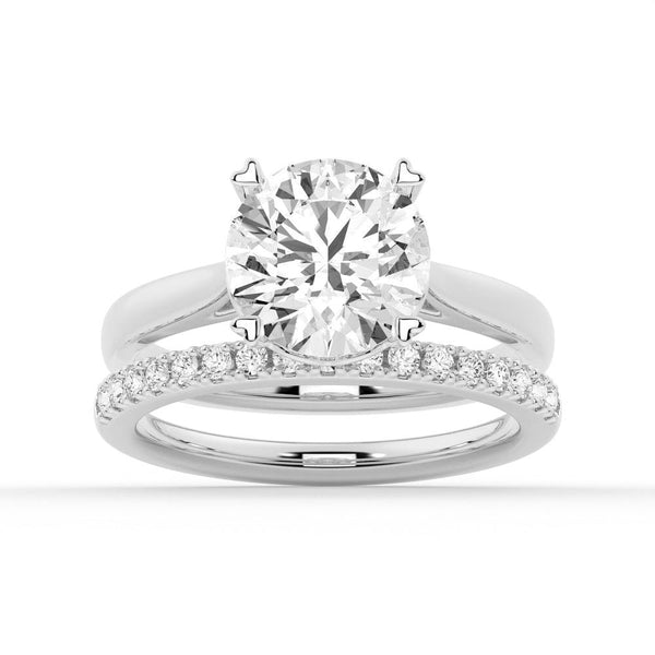 Secret Solitaire Round Moissanite Engagement Ring