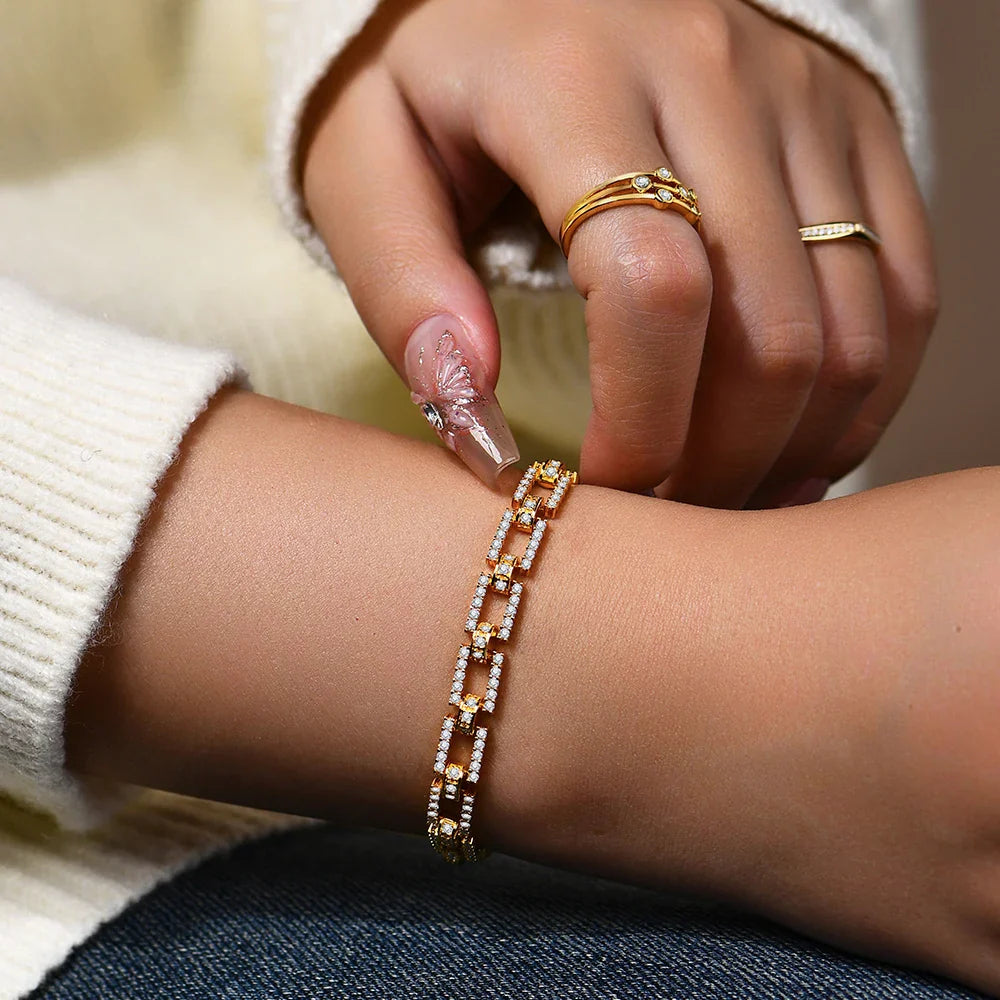VVS1 Brilliant Cut Moissanite Bracelet | 925 Sterling Silver.